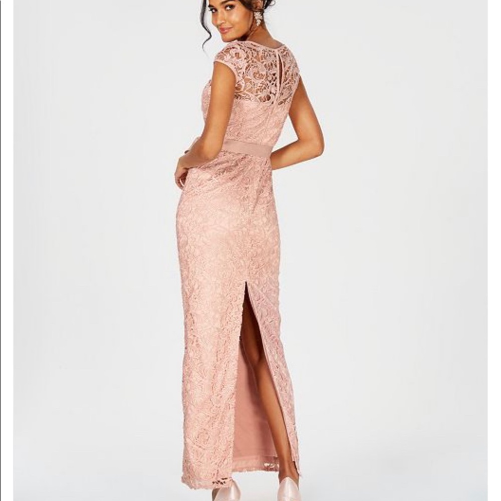 Adrianna Papell Cap-Sleeve Illusion Lace Gown - Picture 6 of 7